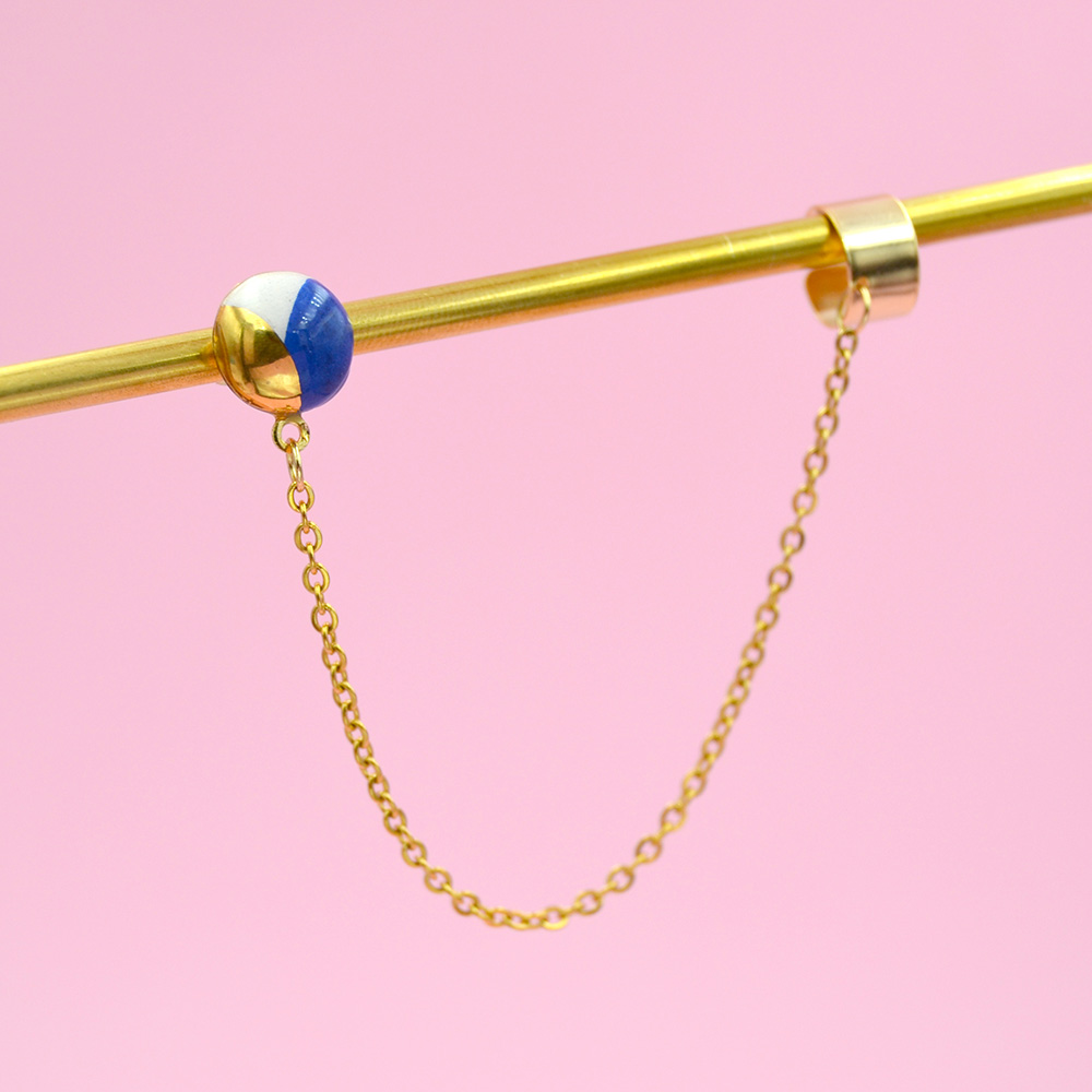 Cercel singular, Earcuff jumi-juma albastru