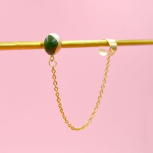 Cercel singular, Earcuff jumi-juma verde